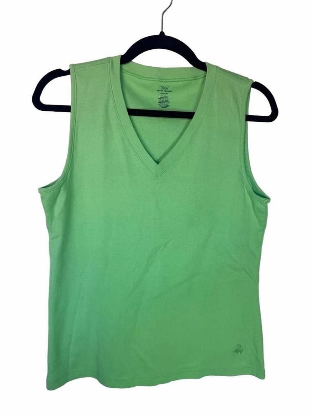 Brooks Brothers 346 Green Cotton V-Neck Sleeveless Tank Top Medium_179